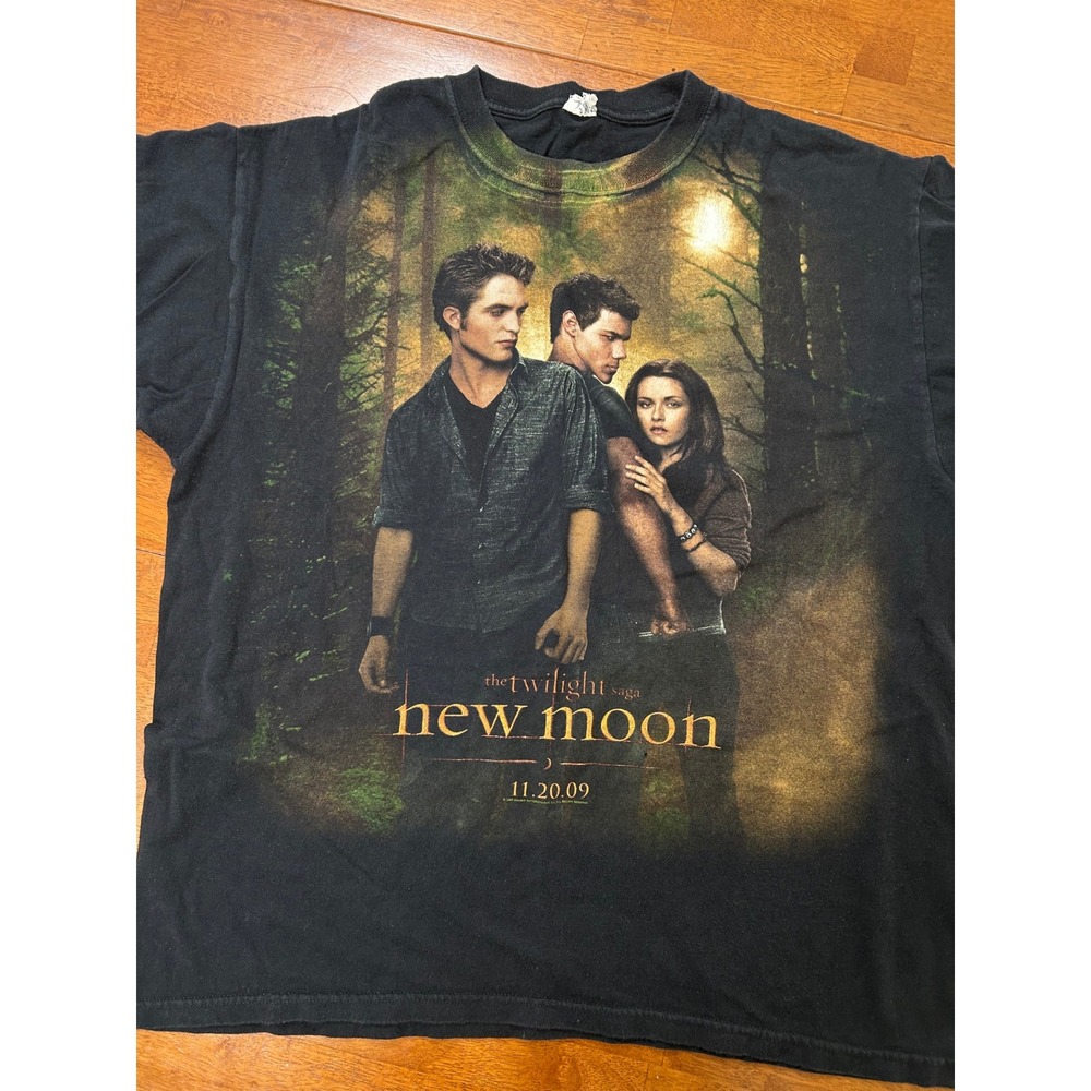 Twilight New Moon Promo T-Shirt Mens XL Black Vintage 2009 Movie Graphic Tee